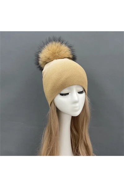 Beanie Olann Le Fur Racún Pom Pom